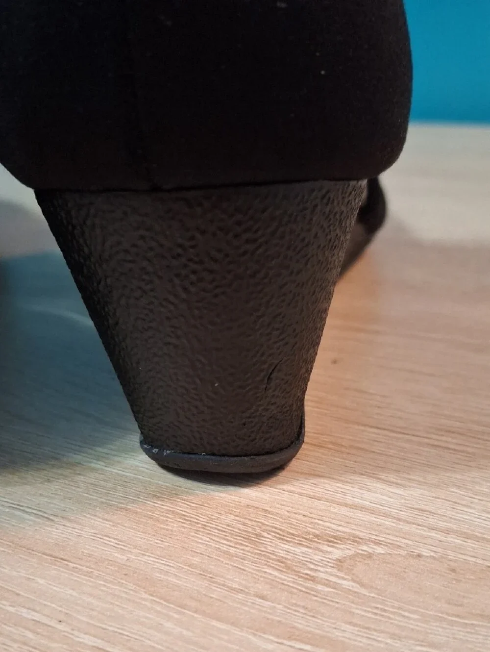 Anne Klein TRILLION Black Wedge with Ankle Strap